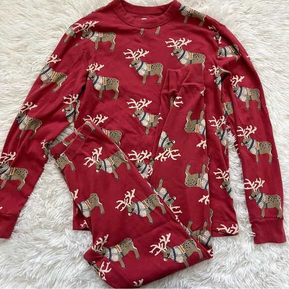 Tea collection reindeer Christmas pajamas set long pants women’s small - Picture 6 of 7